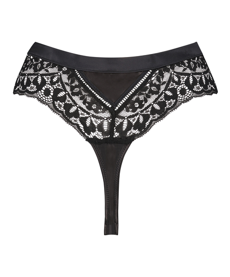 Tanga de cintura alta Niany, Negro