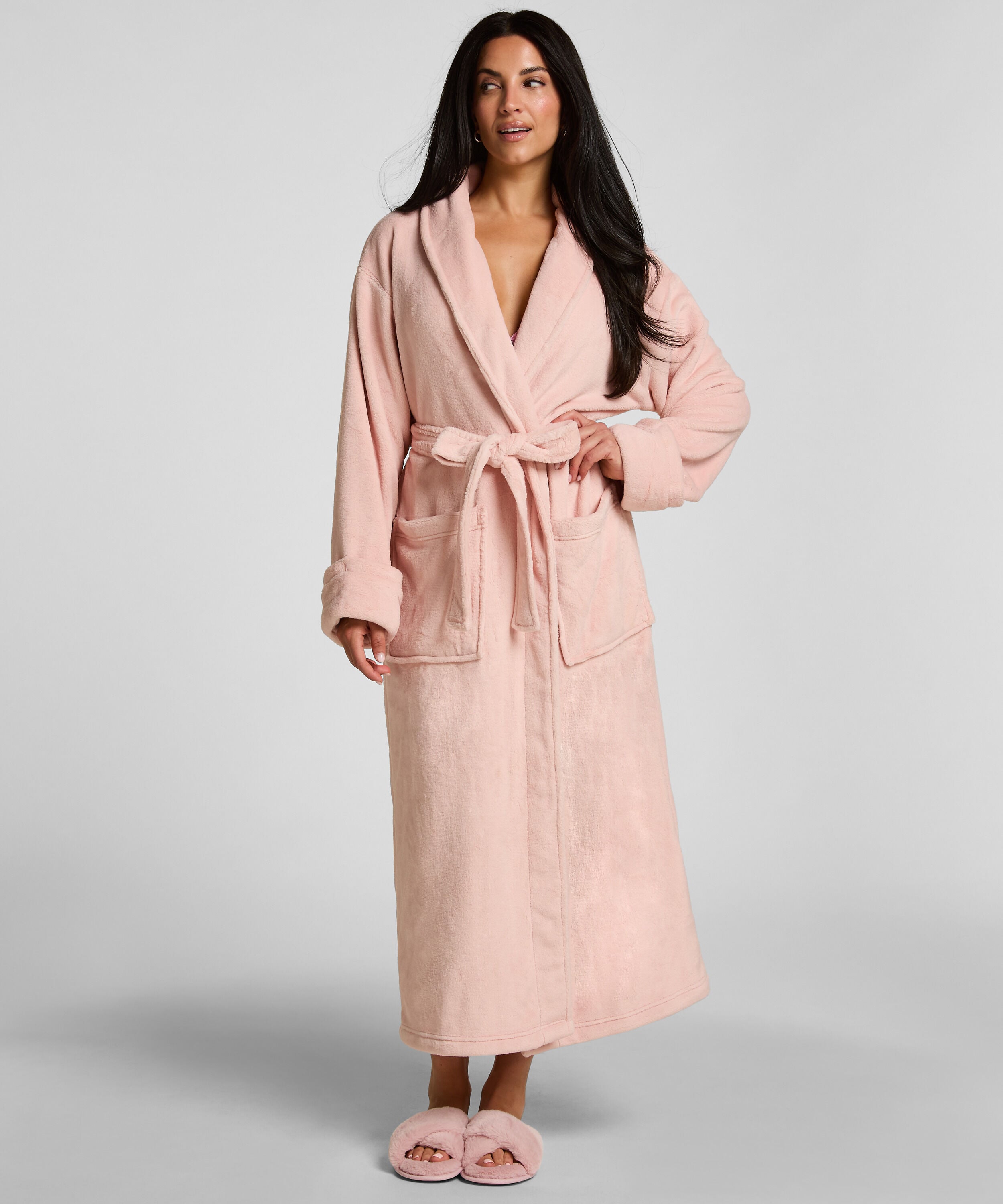 Albornoz de tejido polar suave, Rosa