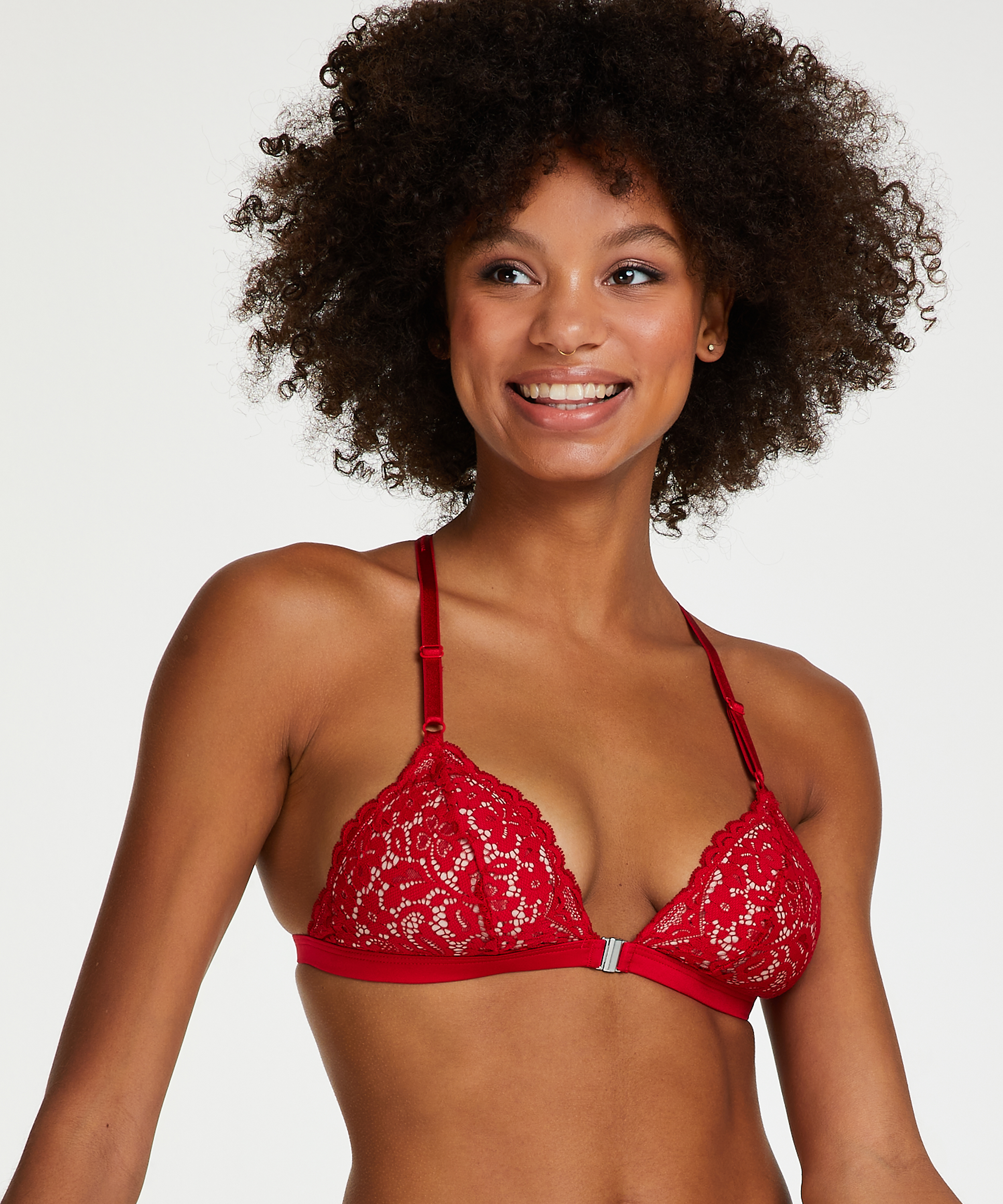 Bralette triangular preformado Rose, Rojo, main