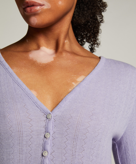 Top de pijama Henley, Morado