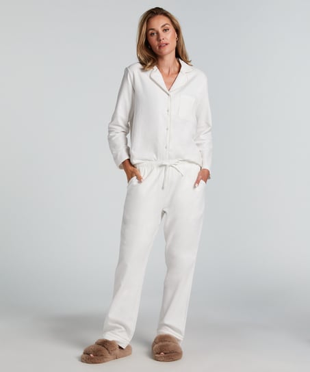 Pantalones de pijama de franela, Blanco