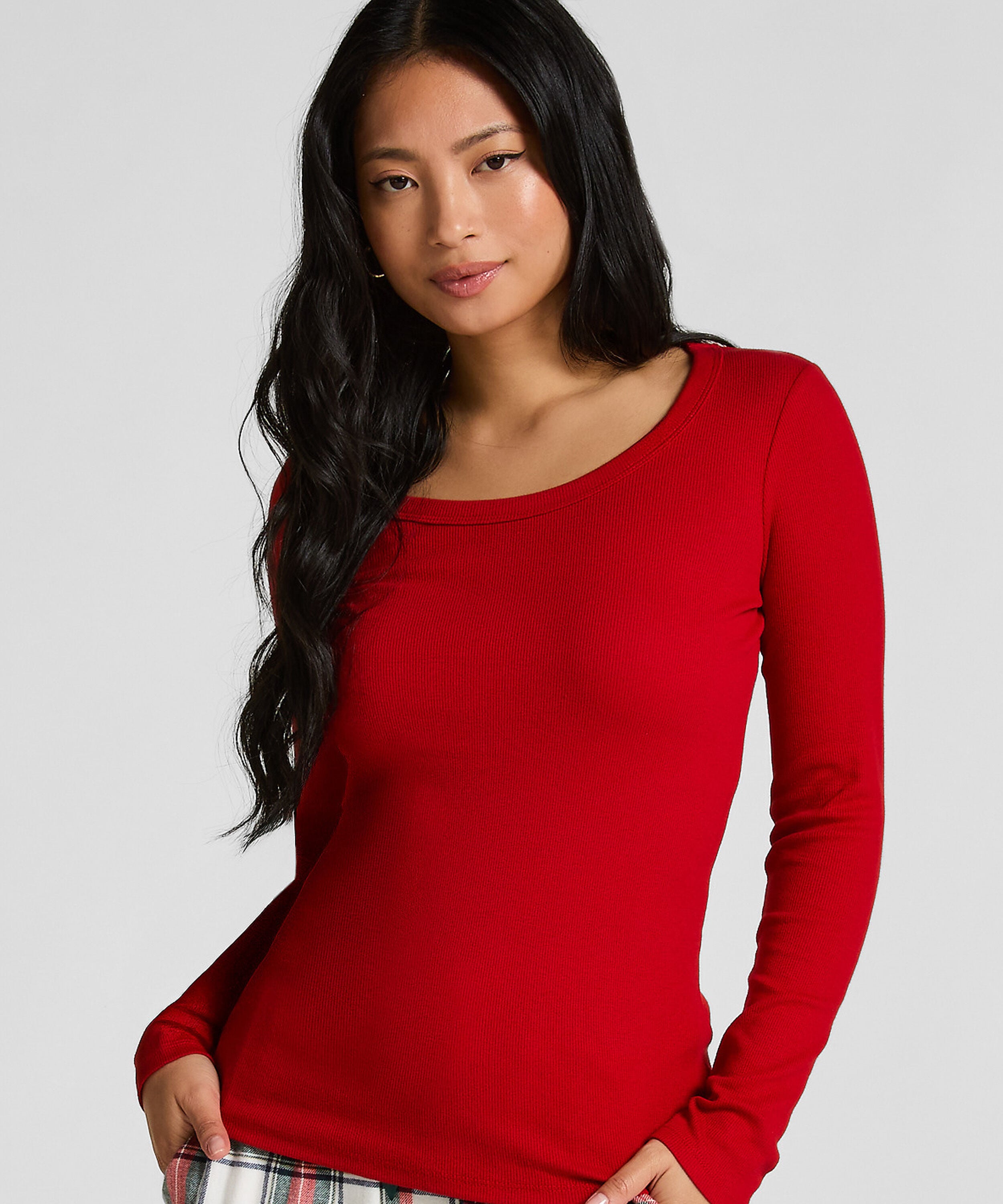 Top de pijama Algodón, Rojo