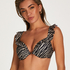 Top de bikini acolchado con aros Zebra, Marr&oacute;n