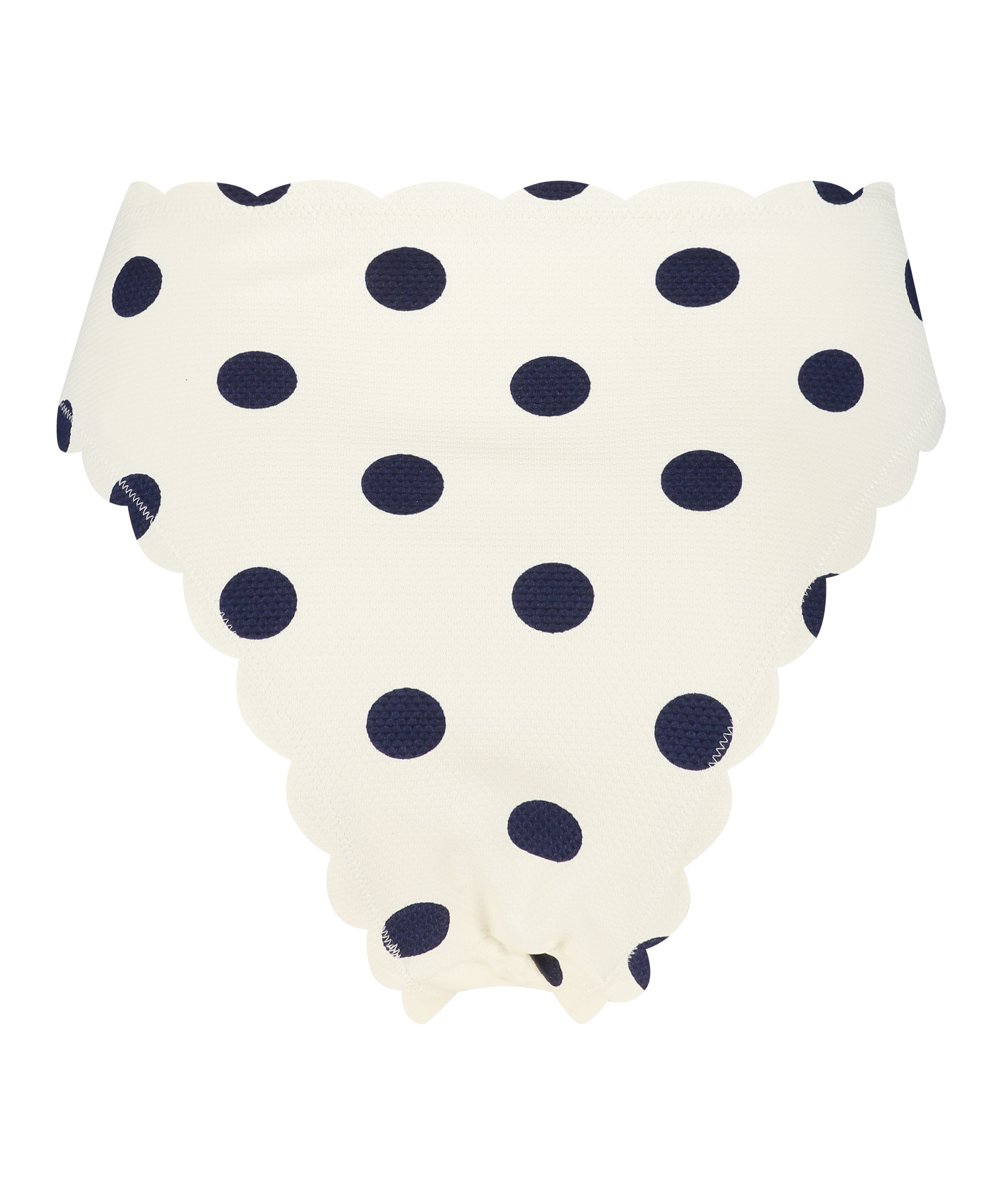 Braguita de bikini de tiro alto Scallop, Blanco, main