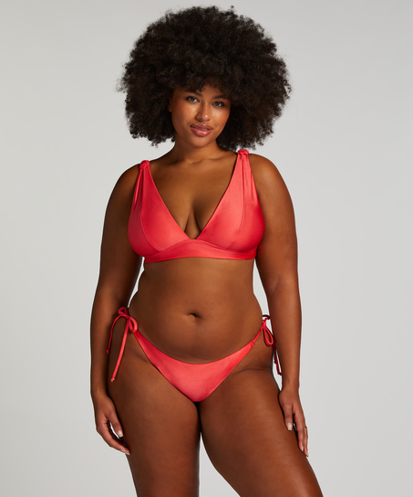 Top de bikini triangular Luxe, Rojo
