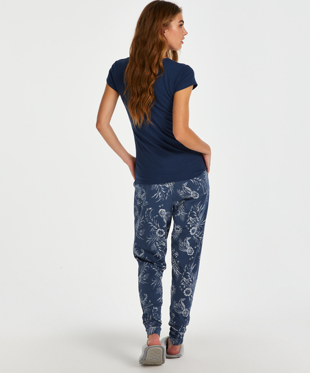 Top de pijama de manga corta., Azul