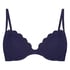 Top de bikini con aros preformado Scallop, Azul