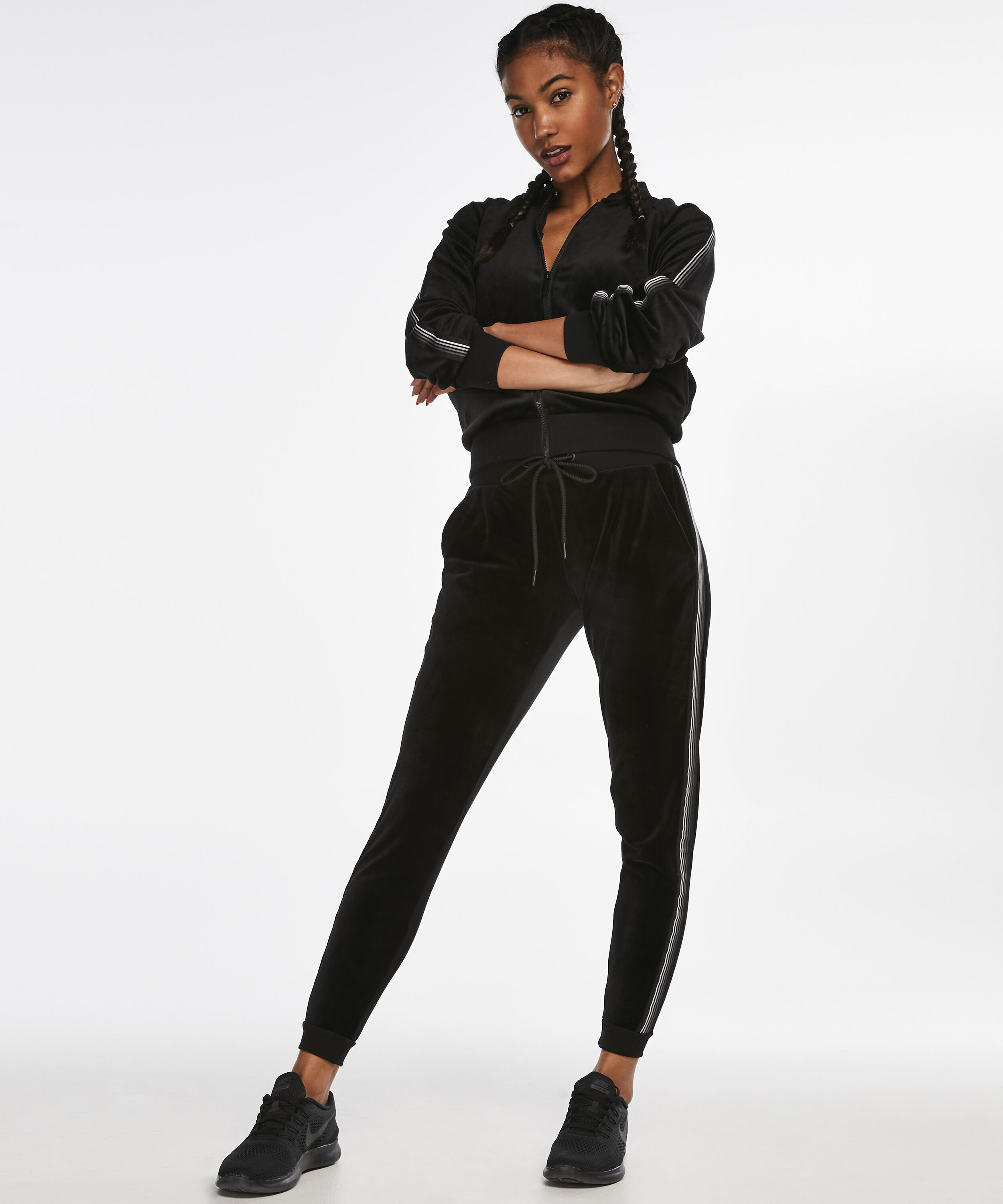 Pantalón deportivo HKMX terciopelo, Negro