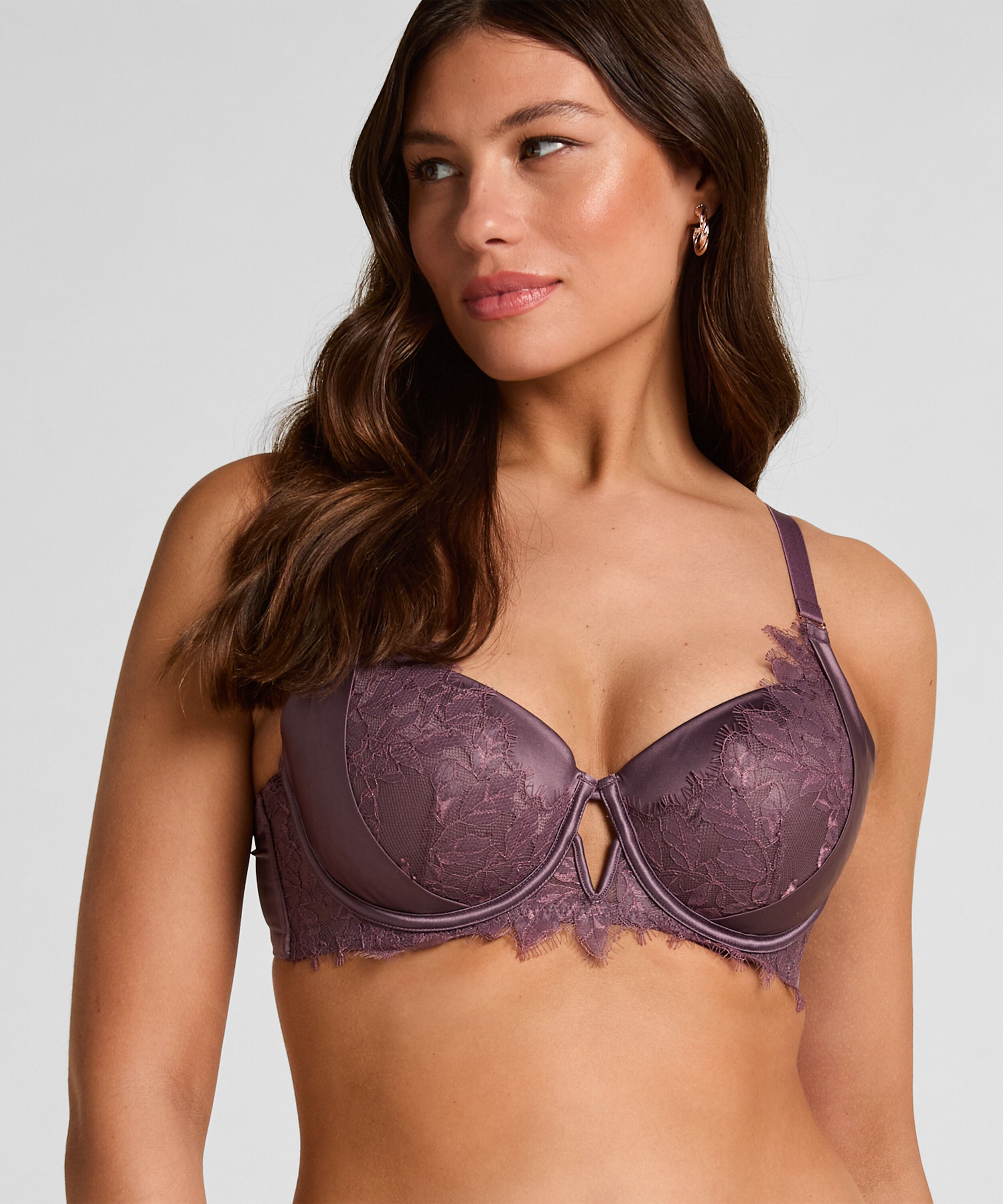 Sujetador Malou con Aros y Relleno - Encaje de Lujo, Morado