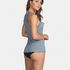 Top de punto acanalado Cami lace, Gris