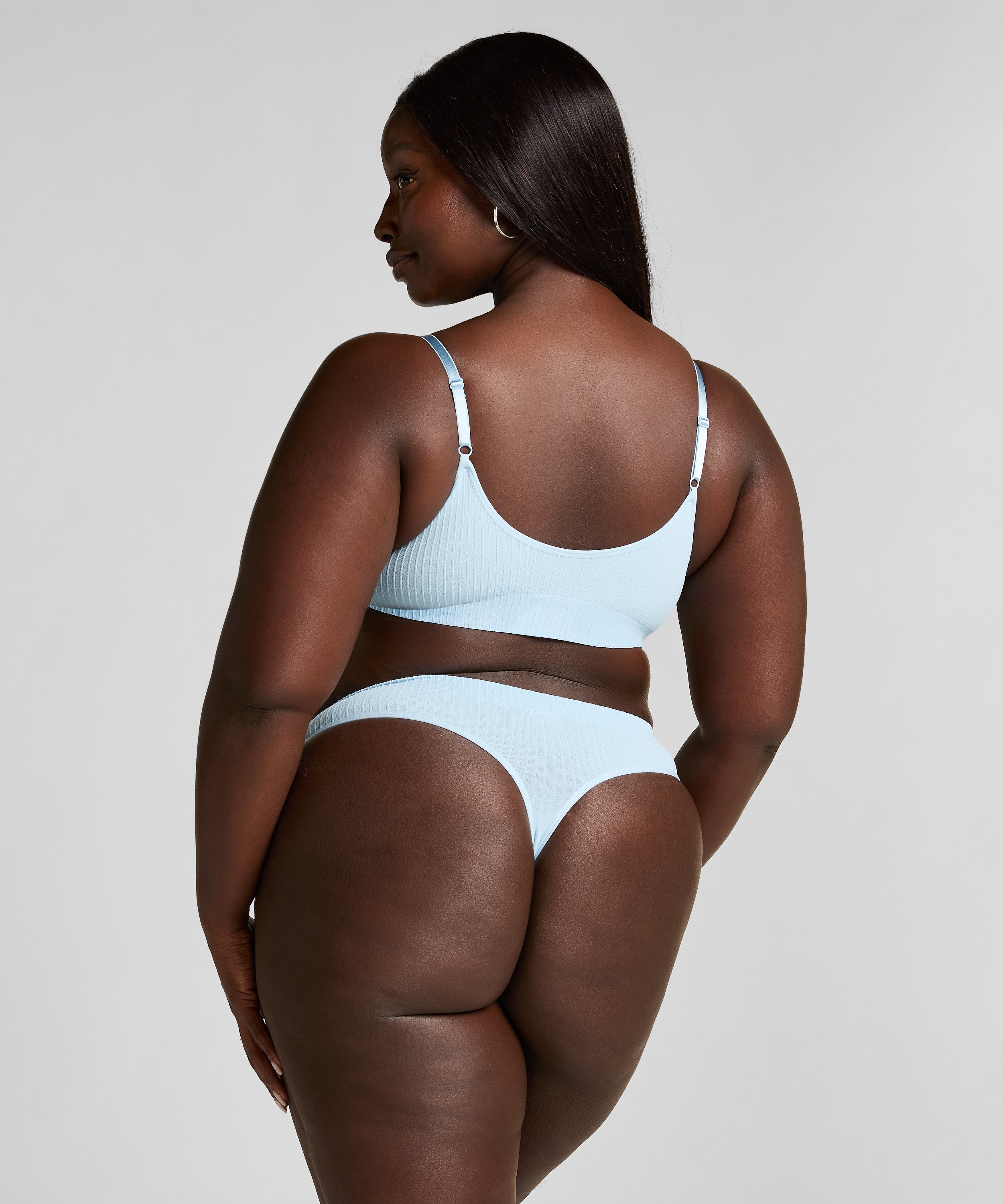 Tanga de tiro alto Dianne, Azul, main