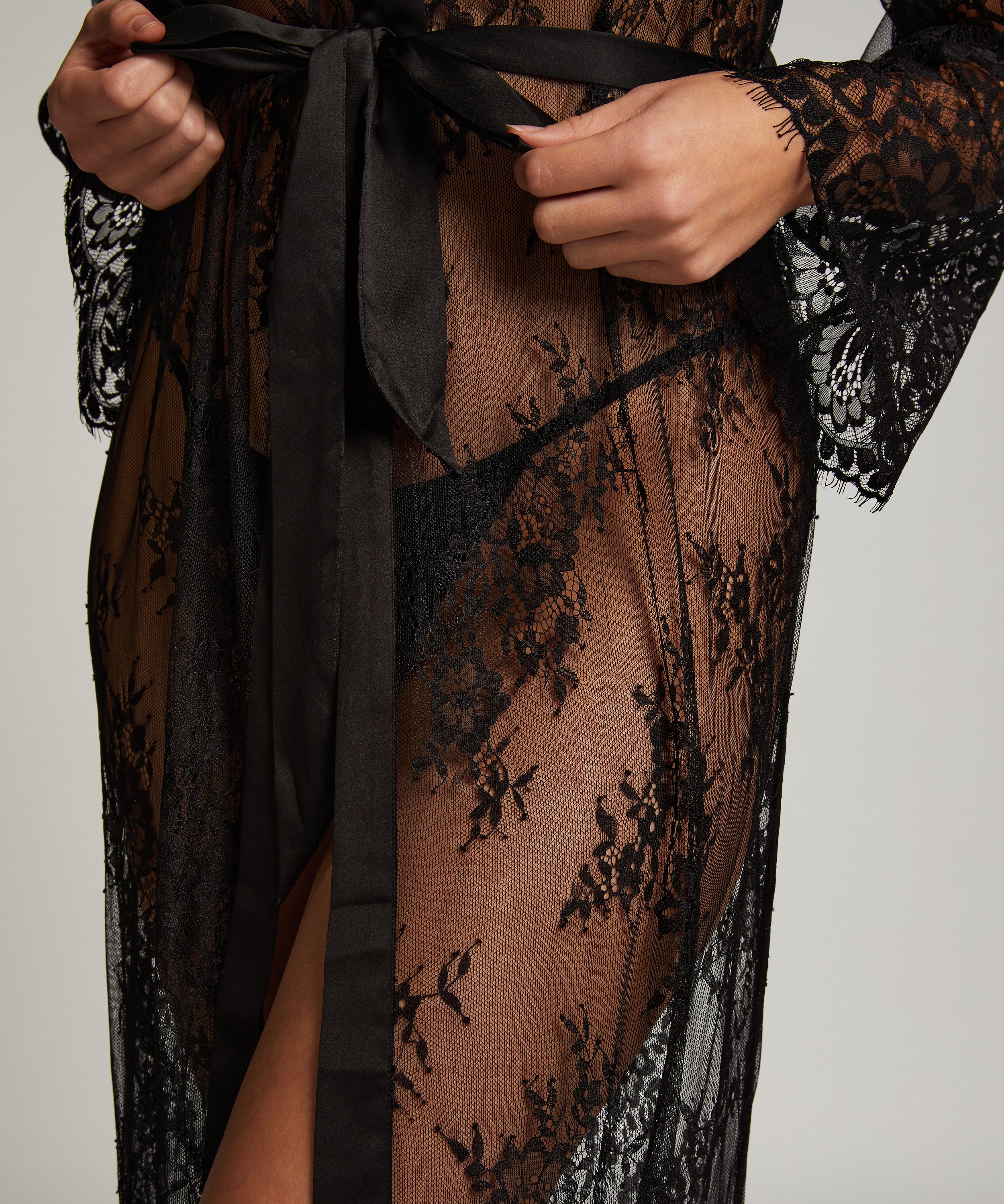 Kimono Allover Lace, Negro, main