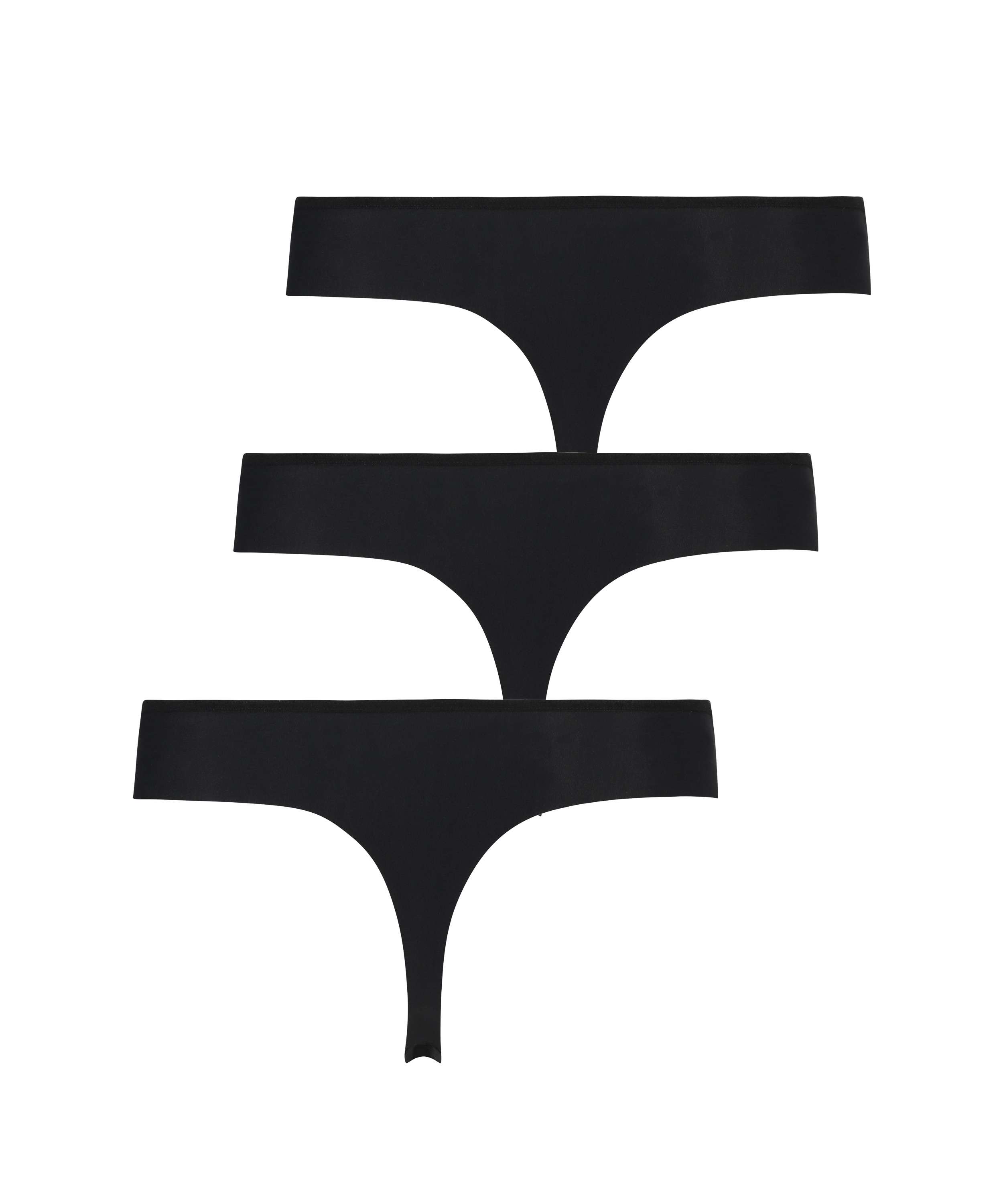 Lote de 3 tangas invisibles, Negro, main