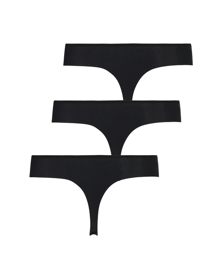 Lote de 3 tangas invisibles, Negro