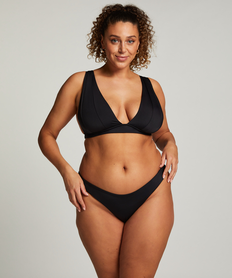 Top de bikini triangular Luxe, Negro