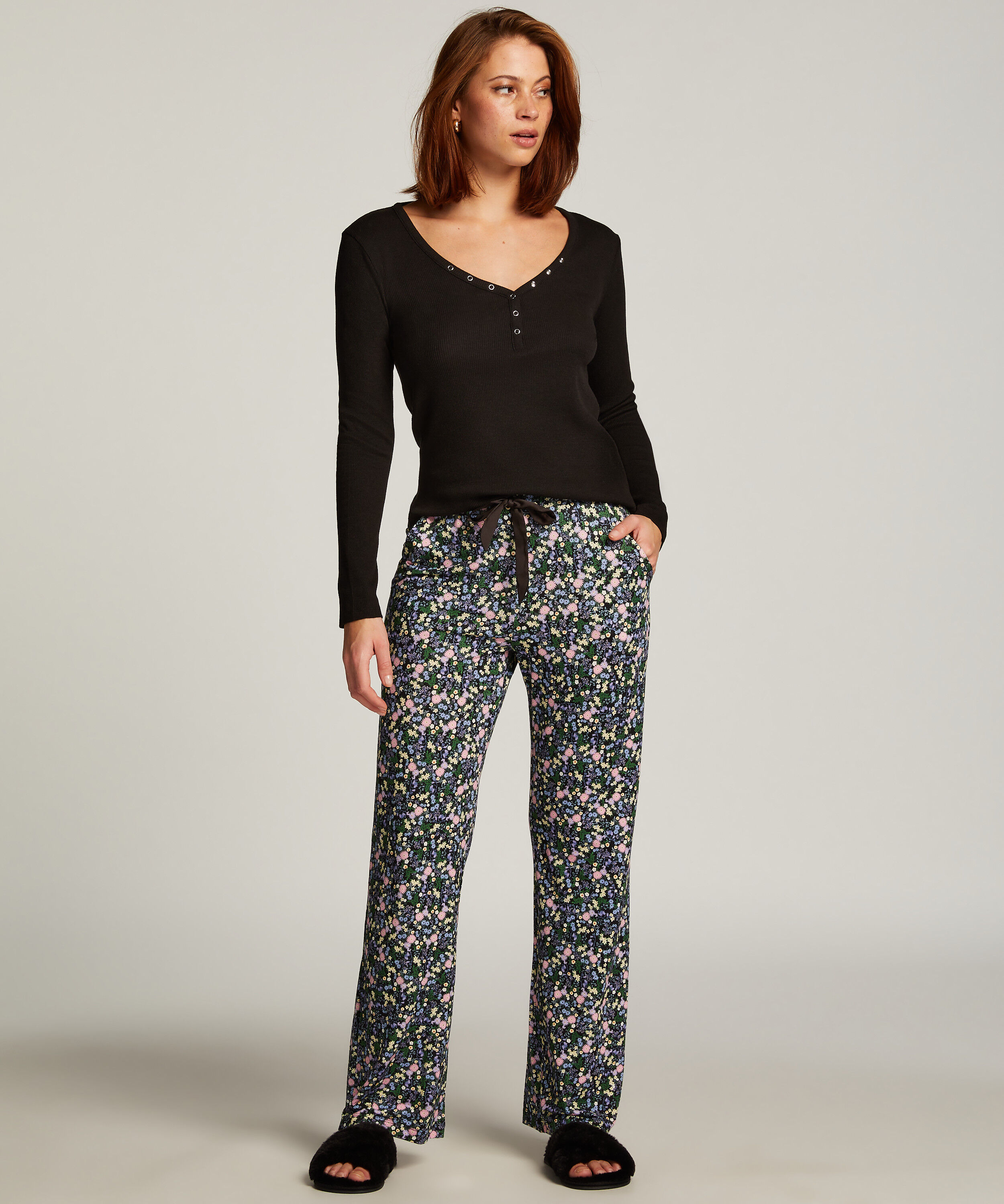 Pantalón de pijama Jersey, Negro