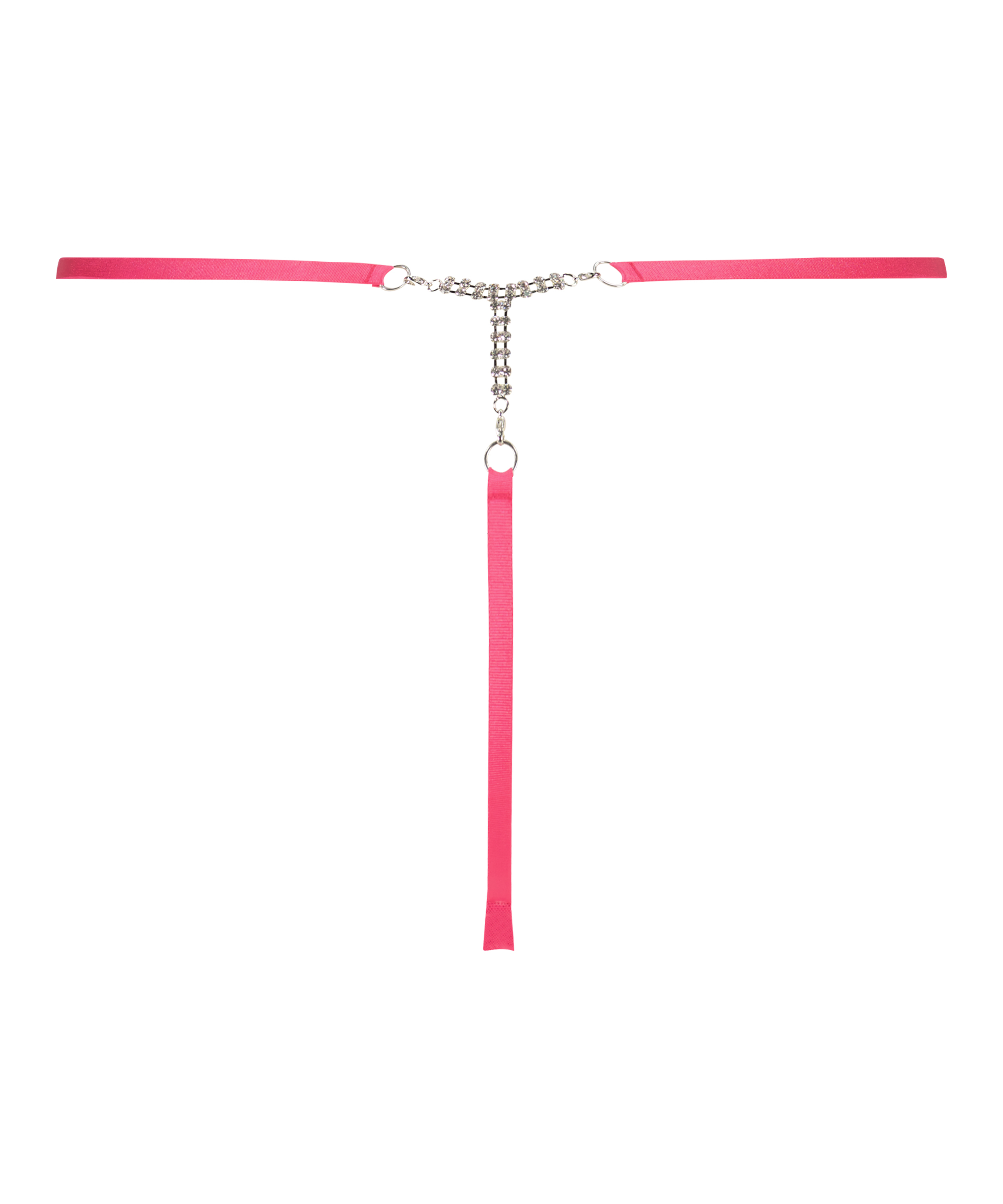 Tanga de tiro alto con pedrería Honey, Rosa, main