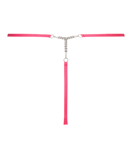 Tanga de tiro alto con pedrería Honey, Rosa