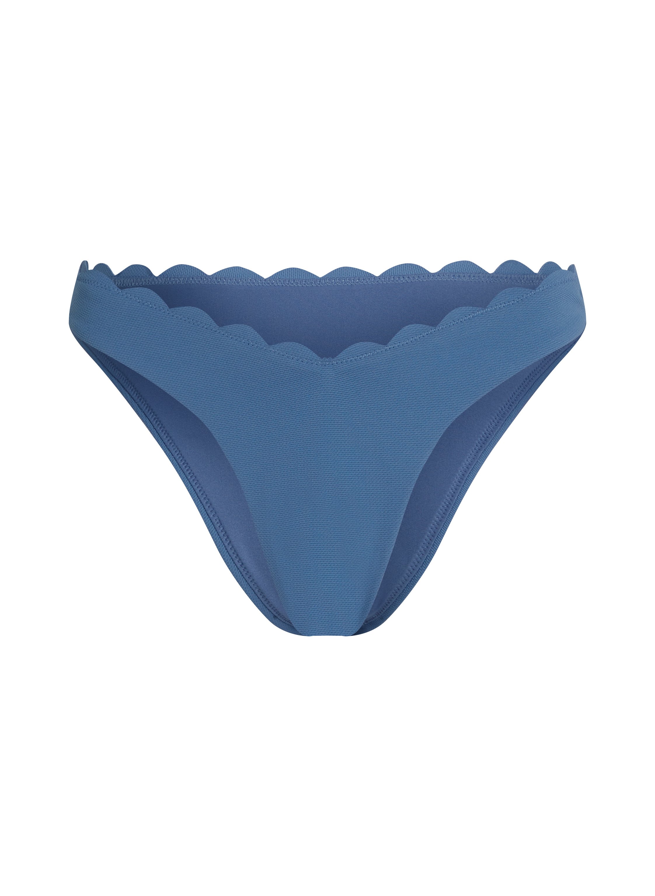 Braguita de Bikini de Corte Alto Scallop, Azul, main