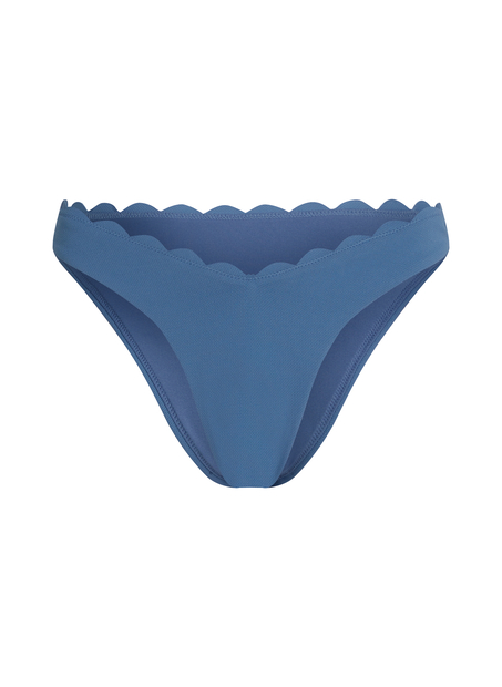 Braguita de Bikini de Corte Alto Scallop, Azul