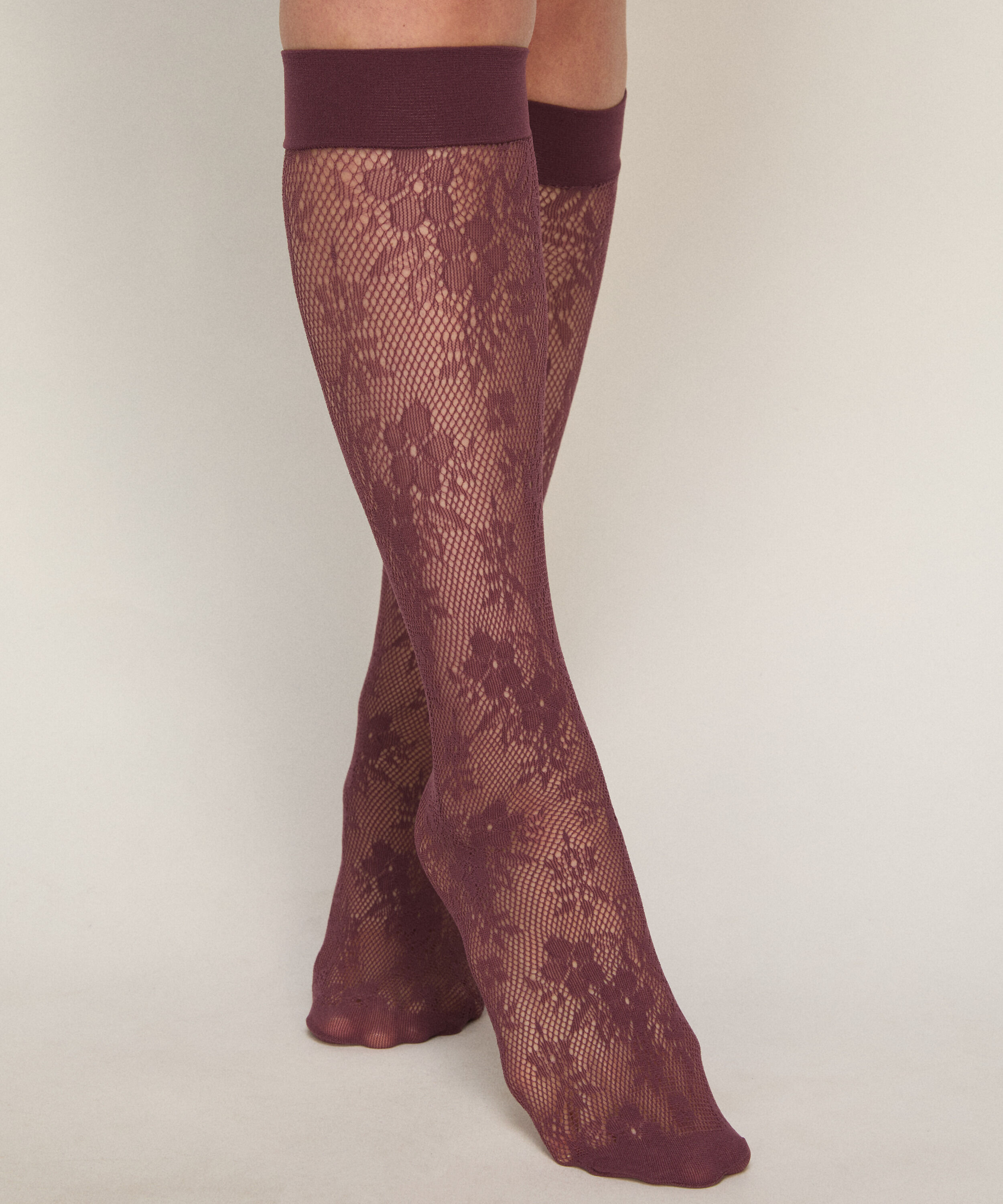 Calcetines Transparentes Encaje Rejilla