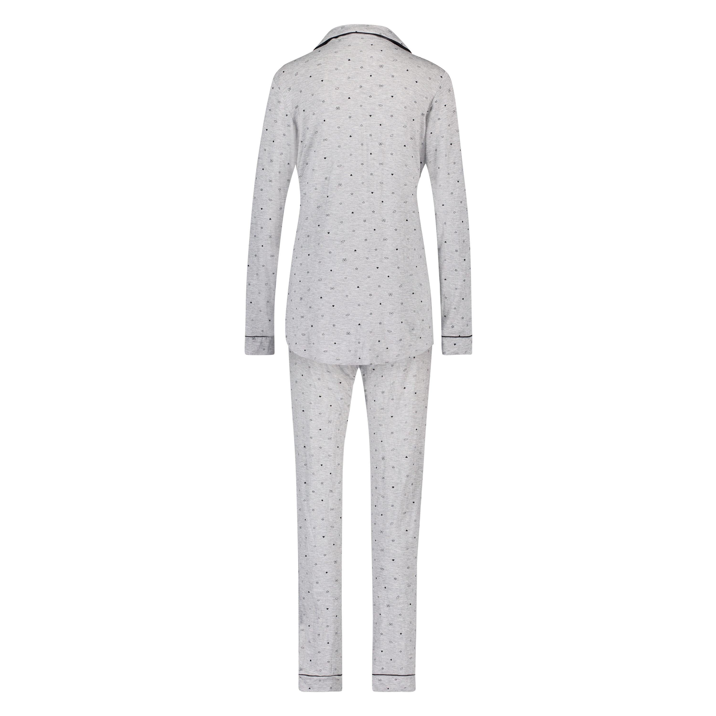Conjunto de pijama largo, Gris, main