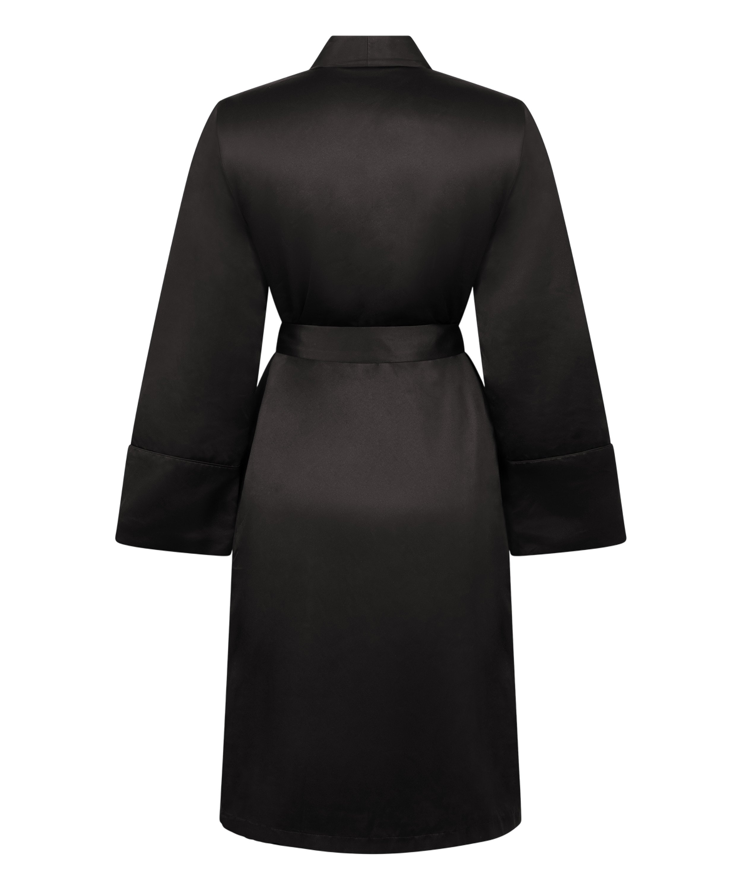 Albornoz de vell&oacute;n y sat&eacute;n, Negro, main