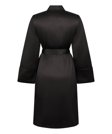 Albornoz de vell&oacute;n y sat&eacute;n, Negro