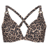 Top de bikini de aros preformado Leopard, Beige