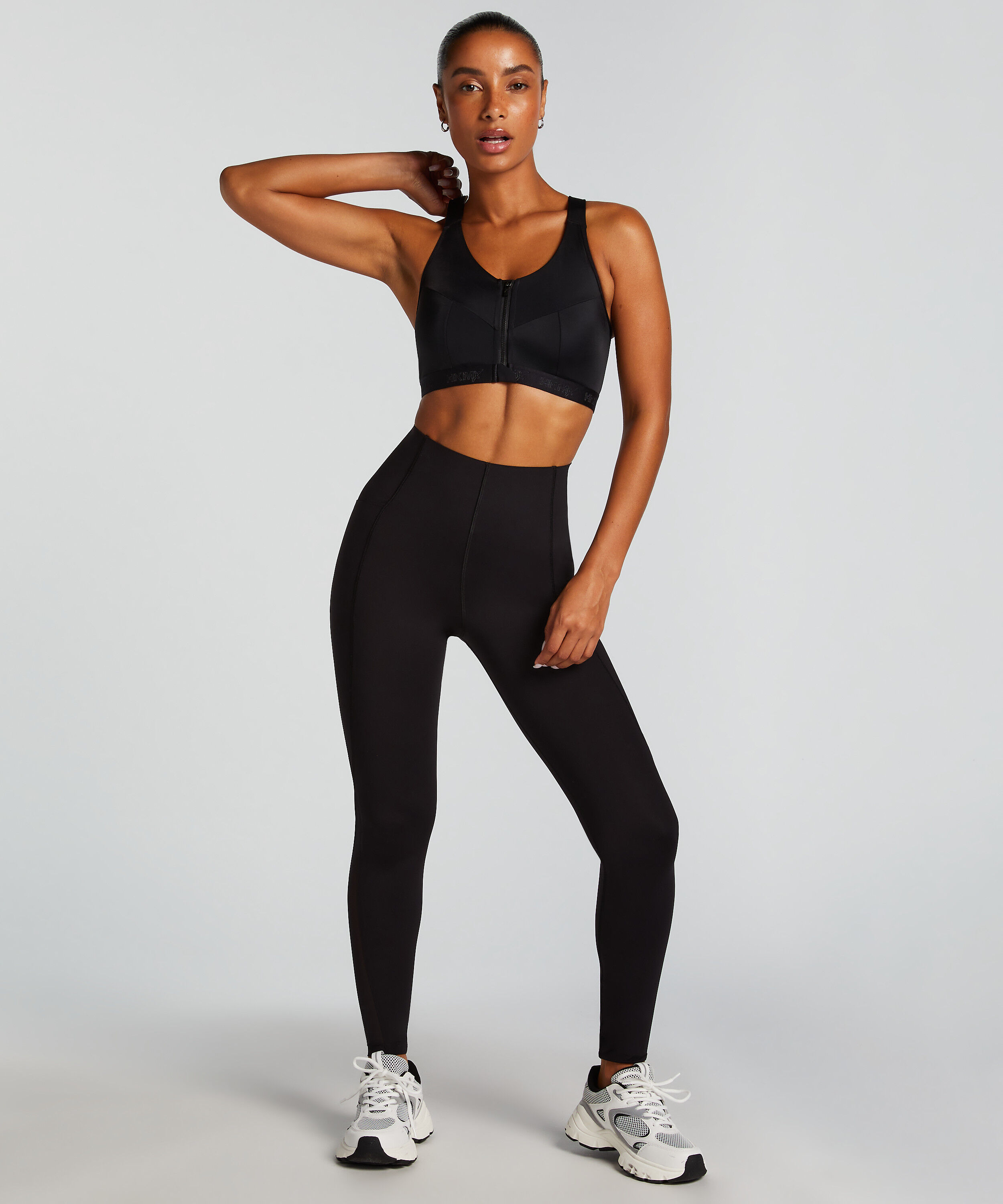 HKMX Leggings deportivos de cintura alta Boost, Negro