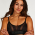 Sujetador bralette con rejilla Glossy, Negro