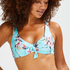 Top de bikini de aros no preformado Bea, Azul