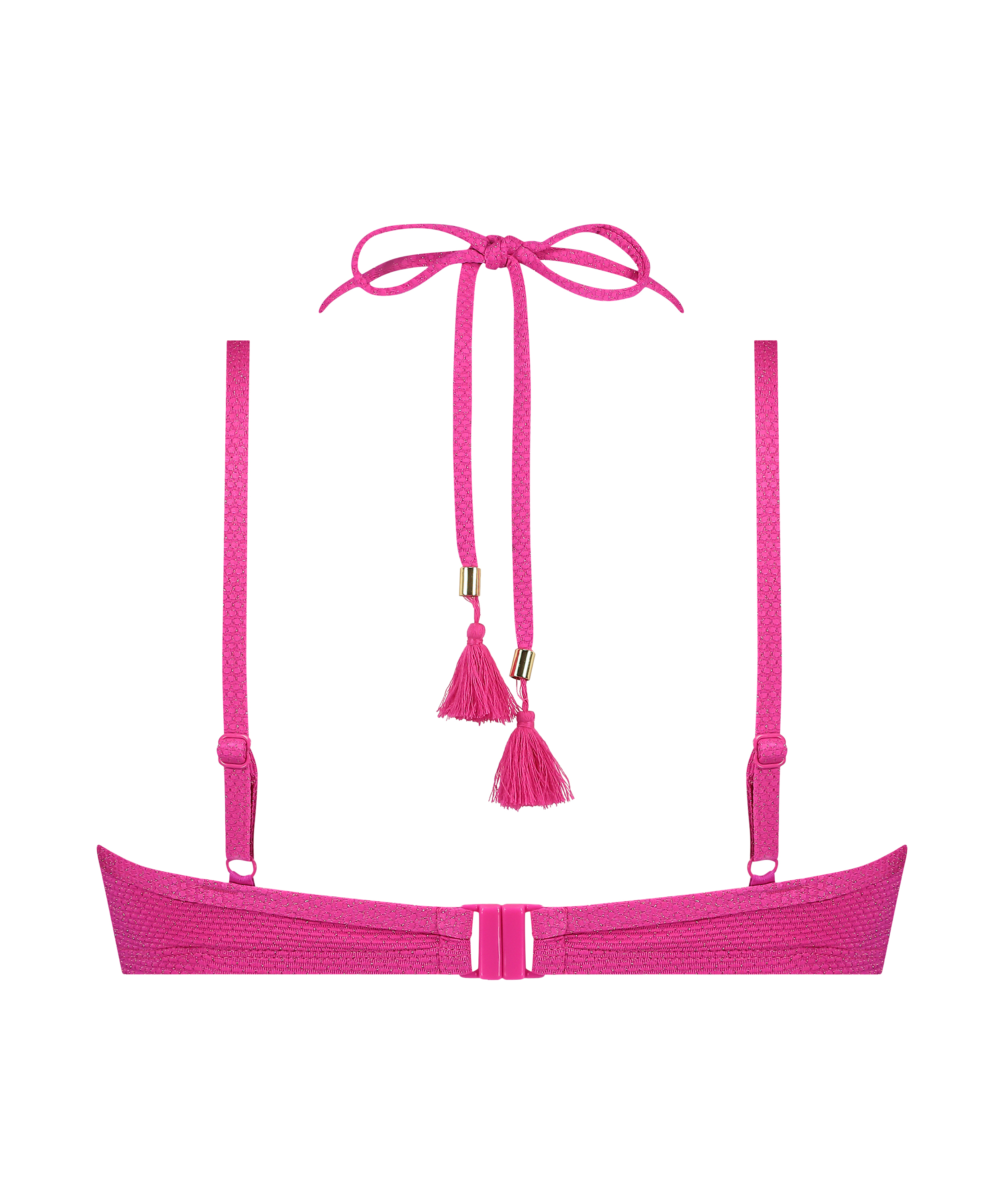 Top de bikini de lúrex Scallop, Rosa, main