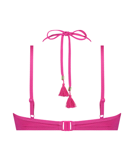 Top de bikini de lúrex Scallop, Rosa