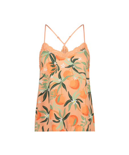 Camiseta top Woven Lace, Rosa