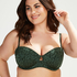 Top de bikini de aros preformado Tonal Leo Copa E +, Verde