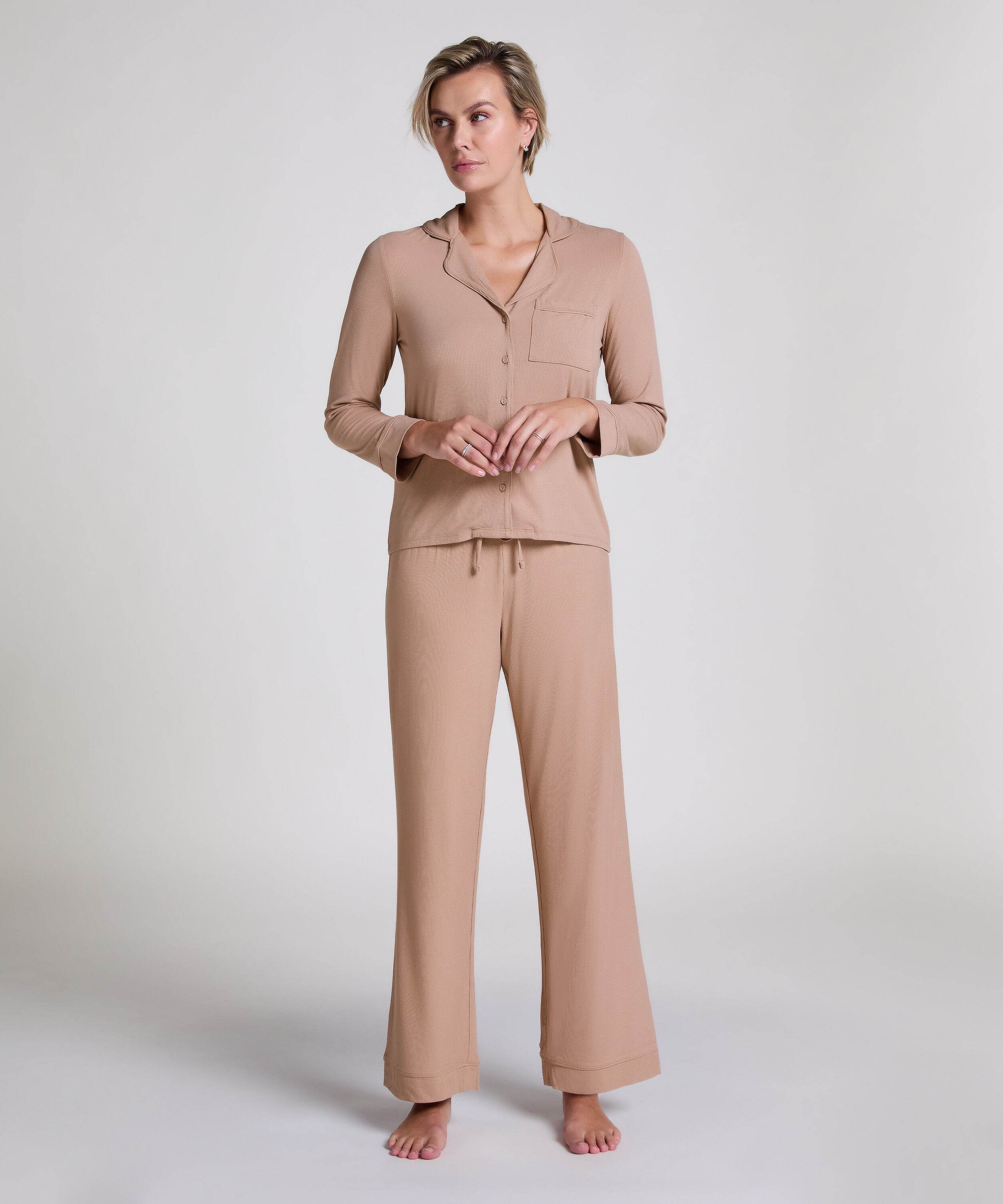 Pantalón Rib Essential, Beige