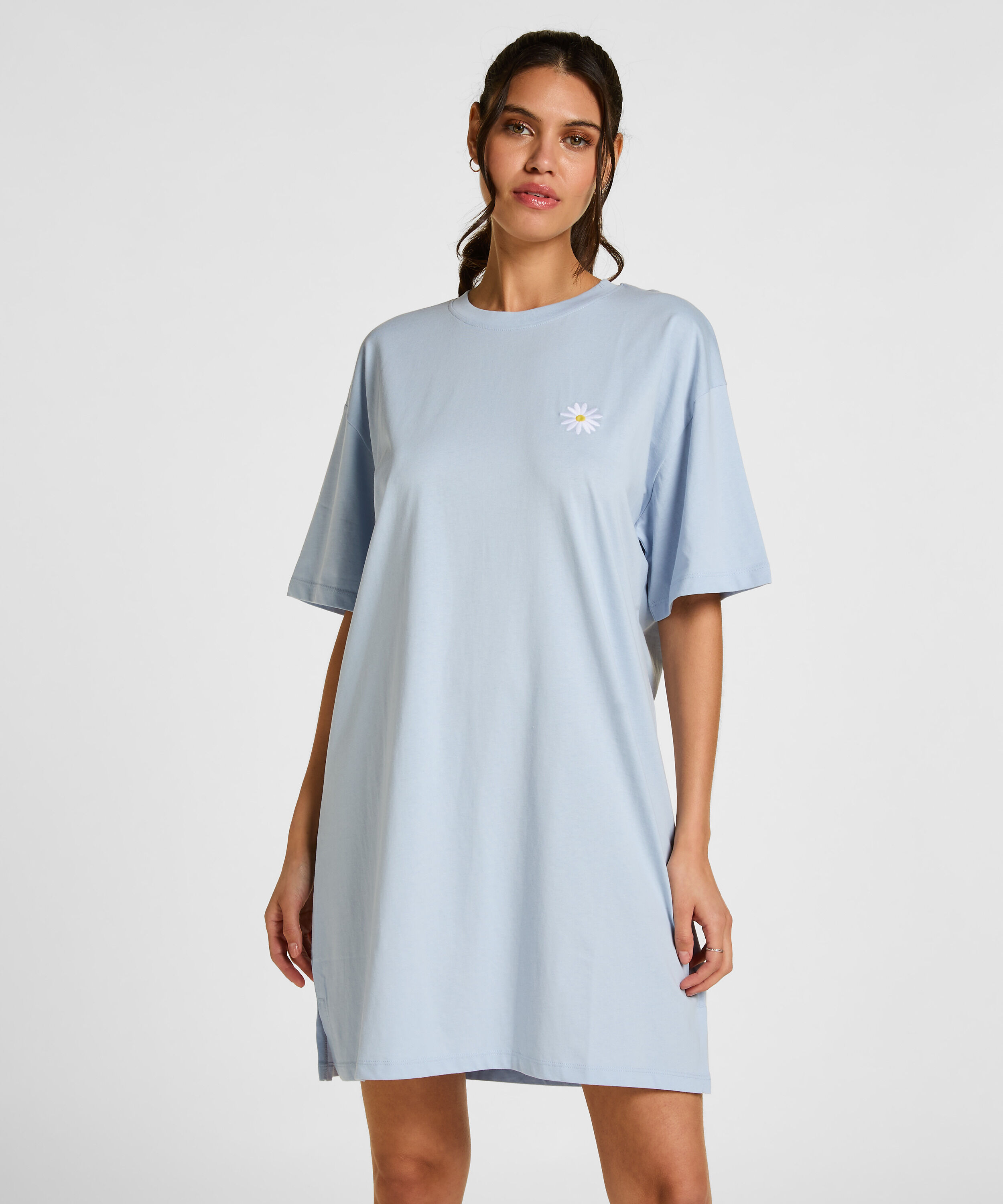Camisón de cuello redondo, Azul