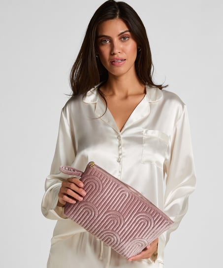 Neceser de maquillaje de terciopelo Grande, Morado