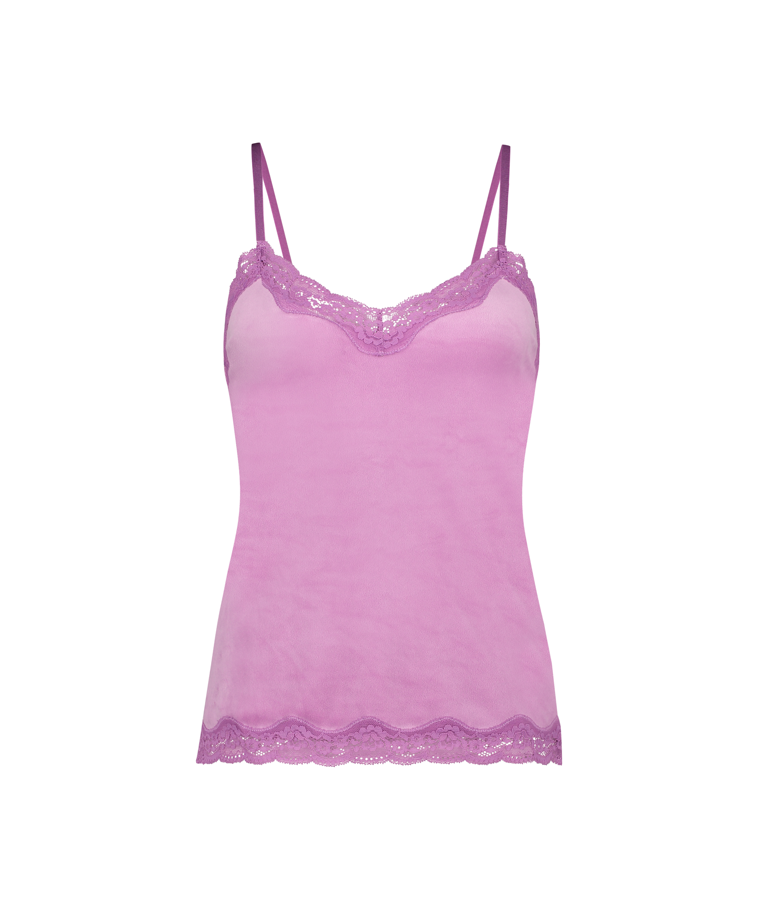 Camiseta top Velours Lace, Rosa, main
