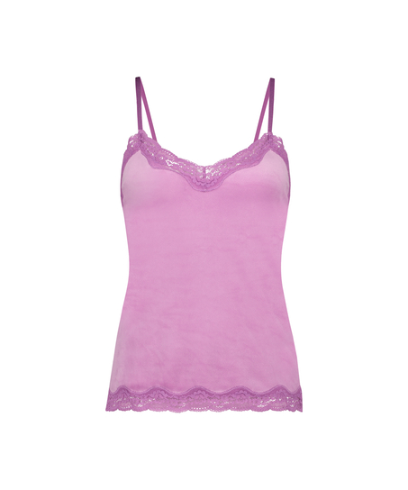 Camiseta top Velours Lace, Rosa