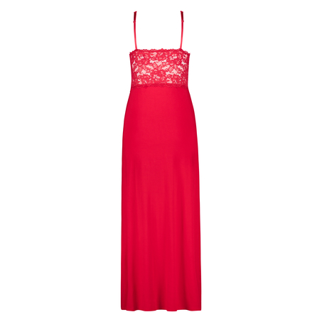 Vestido lencero Nora Lace Long, Rojo