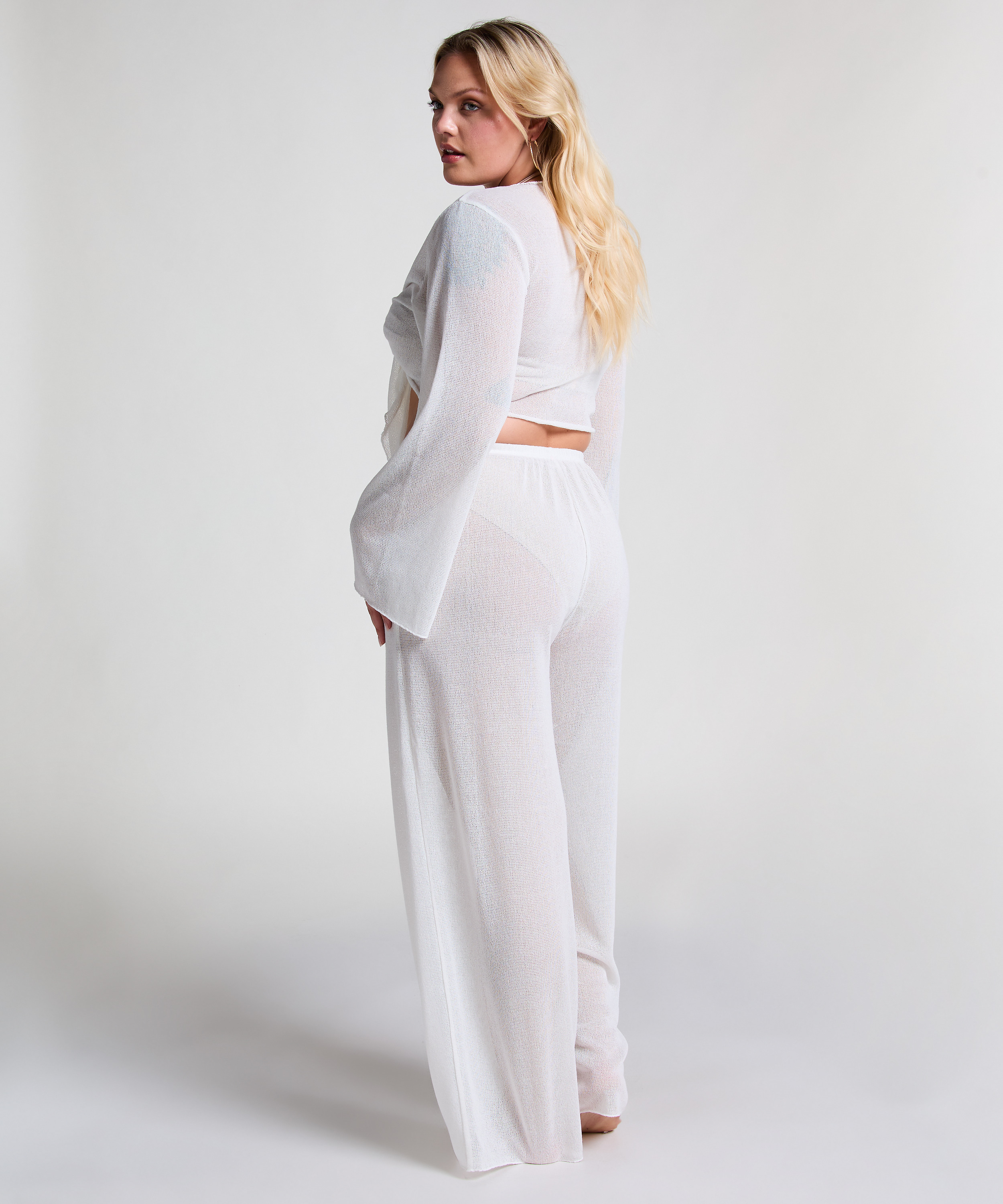 Pantalón de punto playero, Blanco, main