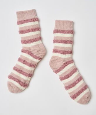 Calcetines c&oacute;modos con tiras, Rosa