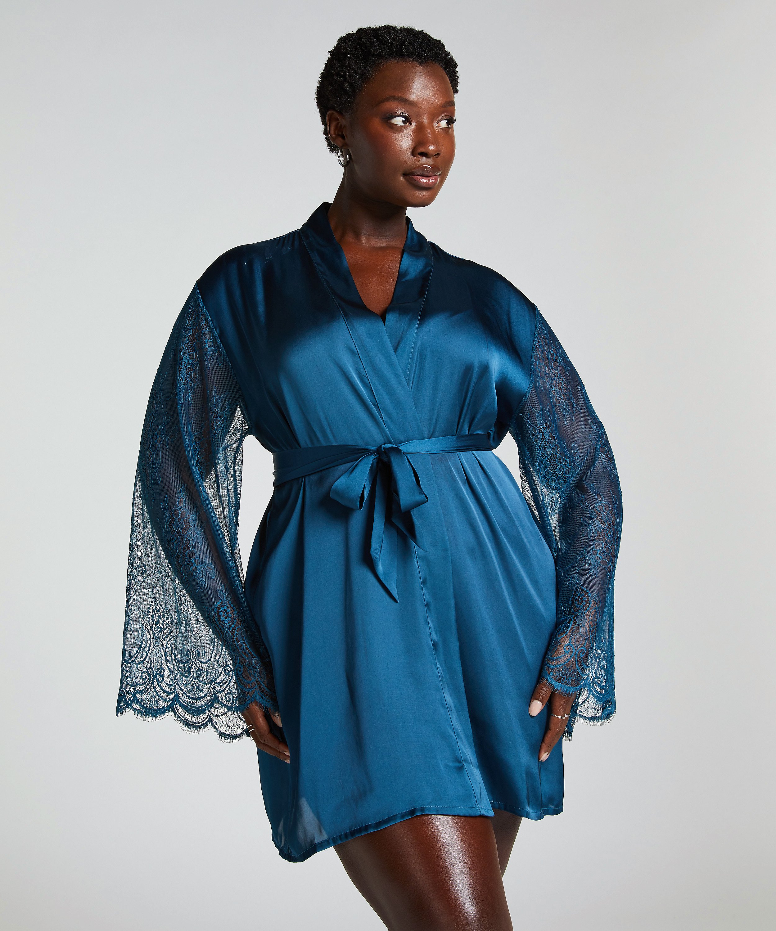 Kimono Satin, Azul, main