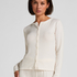 Cárdigan de Punto Acanalado, Blanco