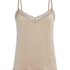 Camiseta top Velours Lace, Beige