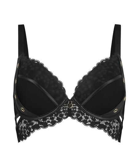Sujetador longline de aros preformado push-up Desire, Negro