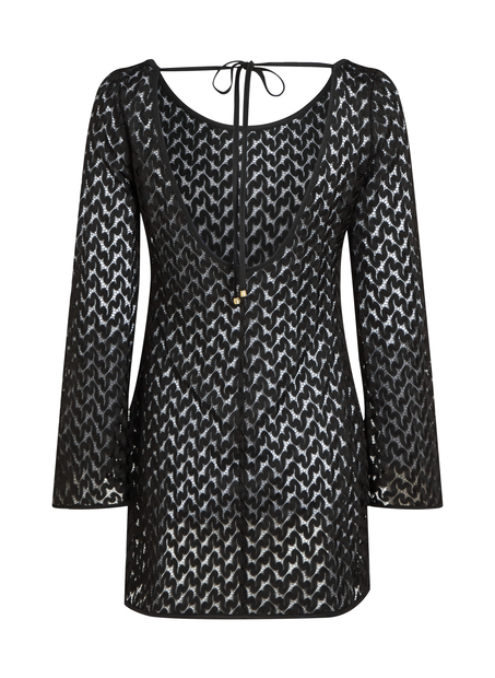 Vestido de playa de ganchillo, Negro