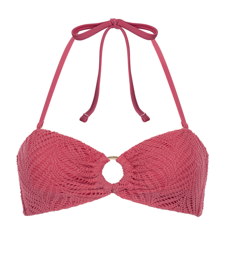 Top de bikini bandeau Lanai, Rosa